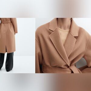 Mango Belted Coat Camel